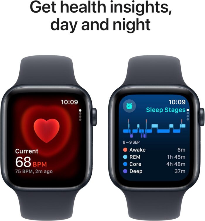 Apple Watch SE (2nd Gen) GPS 44mm Smartwatch with Midnight Aluminium Case with Midnight Sport Band - M/L. Fitness and Sleep Trackers, Crash Detection, Heart Rate Monitor, Retina Display - Image 5