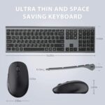 iClever Bluetooth Keyboard and Mouse Set DK03, Rechargeable Dual-Mode (Bluetooth + 2.4G) Wireless Keyboard and Mouse Set, Ultra-Slim Multi-Device Keyboard for Mac, iPad, Apple, Android, Win,Grey Black - Image 7