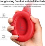 TOZO HT2 Hybrid Active Noise Cancelling Headphones, Wireless Over Ear Bluetooth Headphones, 60H Playtime, Hi-Res Audio Custom EQ via App Deep Bass Comfort Fit Ear Cups, for Home Office Travel Red - Image 7