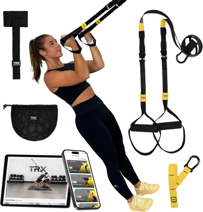 TRX GO Suspension Trainer System: Lightweight and Portable | Full Body Workout, All Levels and All Goals Includes a poster with first steps, 2 training instructions and anchors indoors and outdoors