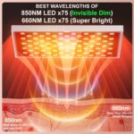 Skylaxy LED-Red-Light-Therapy-Device: Red Light Panel Near Infrared 850nm and Deep 660nm Combo LED Red Light Therapy at Home for Face Skin Beauty, Pain Relief of Muscles and Joints (2 Pack) - Image 4