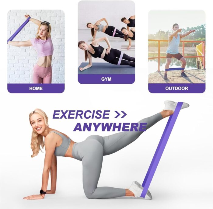 BEANPRECOY 5 Pcs Resistance Bands, Exercise Resistance Bands, Rubber Resistance Loop Bands with 5 Different Resistance Levels with Carrying Pouch for Home Workout, Strength Training, Yoga, Pilates - Image 4