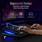 EURCRBU Mechanical Gaming Keyboard, LED Backlit Compact 98 Keys Layout Wired Mechanical Keyboard with Volume Control Knob, Full Anti-Ghosting Numpad Keyboard for Competitive Games or Office. (Black) - Image 4