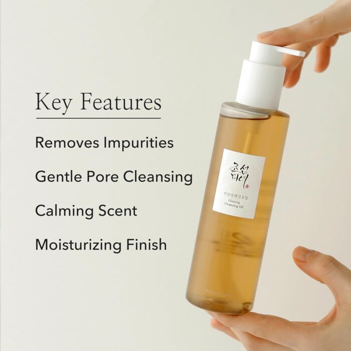 Beauty of Joseon Ginseng Cleansing Oil Waterproof Makeup Remover for Sensitive, Acne-Prone Facial Skin. Korean Skin Care for Men and Women, 210ml - Image 4