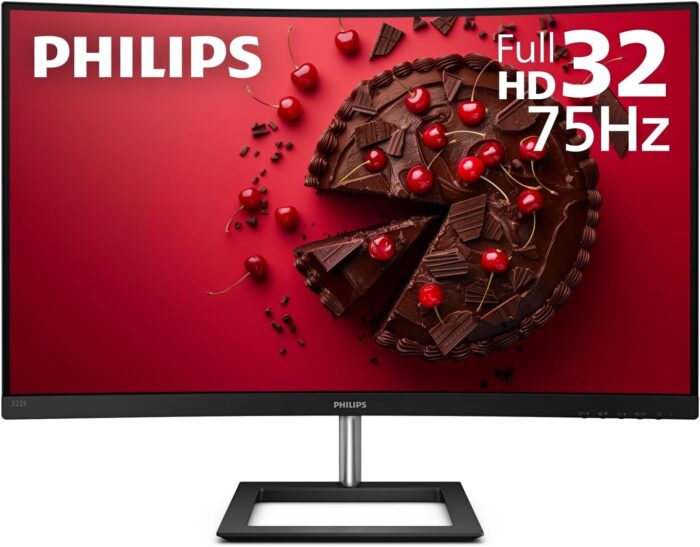 Philips 322E1C 32″ Super-Curved Frameless Monitor, Full HD VA, 104% sRGB, Adaptive-Sync 75Hz, VESA, Black/Silver