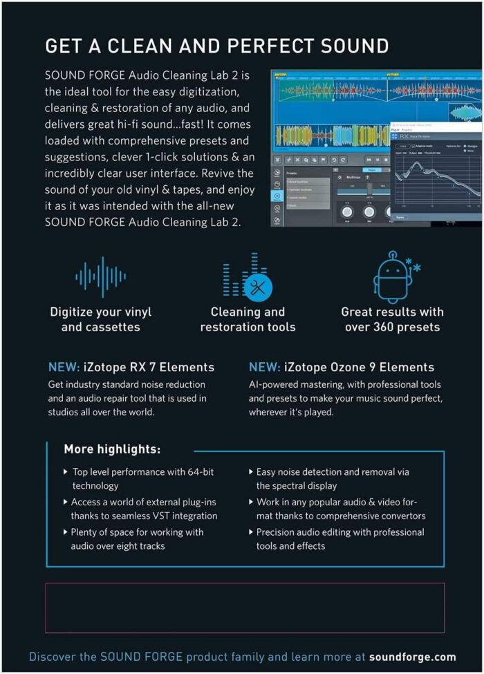 Sound Forge Audio Cleaning Lab|2|1 Device|Perpetual License|PC|Disc|Disc - Image 2
