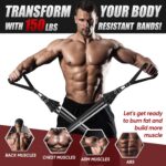 Resistance Bands, Exercise Bands for Working Out, Workout Bands Men, Fitness Bands Set with Handles, Door Anchor, Home Gym Equipment for Musle Training, Physical Therapy, Strength Training, Shape Body - Image 2