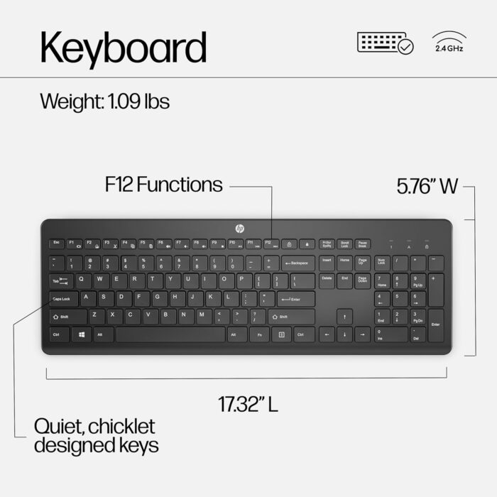 HP 230 Wireless Mouse and Keyboard Combo-Arabic-English (18H24AA) - Image 9
