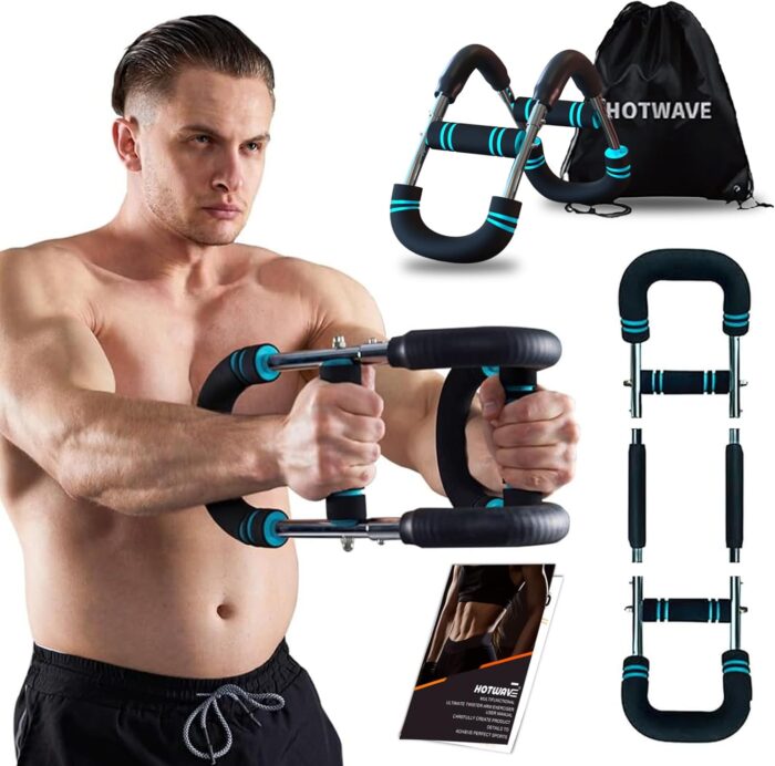 HOTWAVE Twister Arm Exerciser,Adjustable Spring Workout Bar, Forearm Triceps Chest Enhanced Exercise Strengthener,Portable Home Fitness Equipment