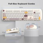 BIGTHREE Wireless Keyboard and Mouse Combo, 104 Keys Full-Sized 2.4G Retro Typewriter Computer Keyboard and 3 Level Adjustable Wireless Mouse, for Mac, Windows 7/8/10, Laptop, Desktop, PC, Computer - Image 7
