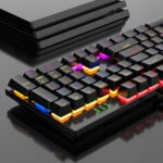 Wired Gaming Mechanical Blue-Switch Keyboard - WEETOTUNG 104-keys RGB Backlit USB Mechanical Keyboard - for PC Gaming and Office Working (Black) - Image 3