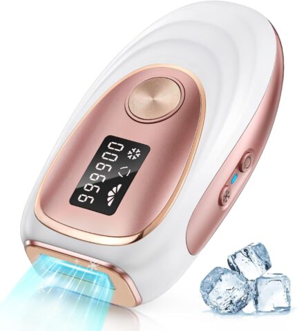 LYSMOSKI Laser Hair Removal, IPL Hair Removal with Ice-Cooling System for Painless & Long-Lasting Result, Safe At-Home Hair Remover Device for Armpits Back Legs Arms Face Bikini Line