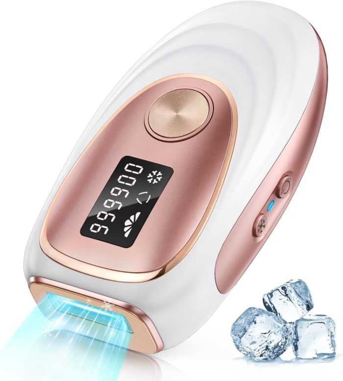 LYSMOSKI Laser Hair Removal, IPL Hair Removal with Ice-Cooling System for Painless & Long-Lasting Result, Safe At-Home Hair Remover Device for Armpits Back Legs Arms Face Bikini Line