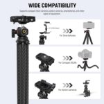 NEEWER Flexible Tripod with Remote Control, Mini Camera Kickstand with Smartphone Port and Action Cam Mount Compatible with iPhone GoPro Hero 12 11 10 DJI Insta360 Samsung for Vlog, TP34 - Image 6