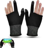 FENDOUNIU E-Sports Gaming Gloves - Two-Fingers Thumb and Index Sleeves With Highly Sensitive Nano-Silver Fiber Material, Anti-Sweat and Ultra-Thin for PUBG, Mobile Phone Game