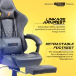 BAYBEE Drogo Multi-Purpose Ergonomic Gaming Chair with 7 Way Adjustable Seat, Head & USB Massager, PU Leather Lumbar Pillow Home & Office Chair with Full Reclining Back Footrest (Grey) - Image 6