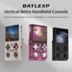 G350 Handheld Game Console , 3.5 Inch IPS Screen Linux System 3200 mAh Battery 4371 Games Preloaded , Portable Retro Video Games Console Support Wired Controller and Earphone (Transparent Black) - Image 2