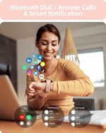 Parsonver Smart Watch for Women(Answer/Make Calls), HD Screen Fitness Tracker IP68 Waterproof, 100+ Sport Modes, Heart Rate/Sleep/SpO2/Steps Monitor, Round Smartwatch for Android & iPhone, Rose Gold - Image 2
