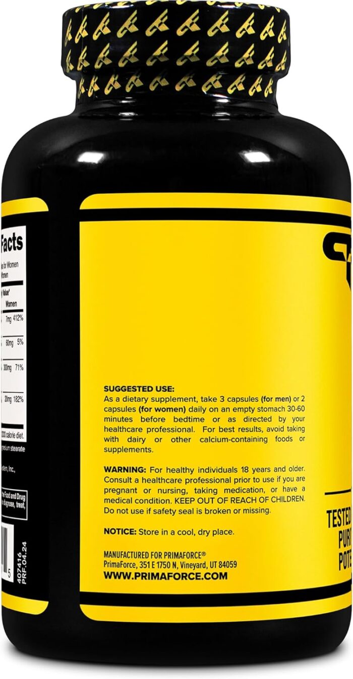 PrimaForce ZMA Dietary Supplement, 180 Capsules - Image 3