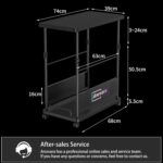 Anovara Computer Cart Height Adjustable Computer Tower PC Stand Table with RGB Lighting CPU Holder Table with Carbon Fiber Desktop and Lockable Rolling Wheels - Image 7