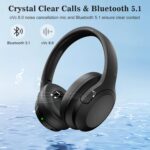 Headphones, Bluetooth 5.1 & Wireless Headphones, Active Noise Cancelling, Over 35 Hours Use, Noise Reduce 25dB, ANC Earphones, CVC 8.0 Mic for TV PC Cellphone, Hi-Fi Audio Sound, USB-C Fast Charging - Image 5