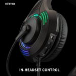 NiTHO Spectra Gaming Headset with RGB Light and Microphone, Over-Ear Stereo Headphones for Xbox Series X|S, Xbox One, PS5, PS4, Switch, PC, Mobile, 3.5 mm Audio Jack, 50 mm Drivers - Black - Image 7