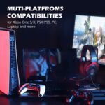 EKSA Gaming Headset, Wired PS4 Headset with Noise Canceling Mic, Over-Ear Gaming Headphones Compatible with Xbox One Controller, for PS4, PS5, PC, Laptop (E900-Red) (E900-Red) - Image 6