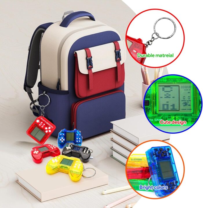 SSRMX 12Pcs Video Game Party Favors for Kids, Arcade Video Game Keychain Video Game Party Supplies - Image 6