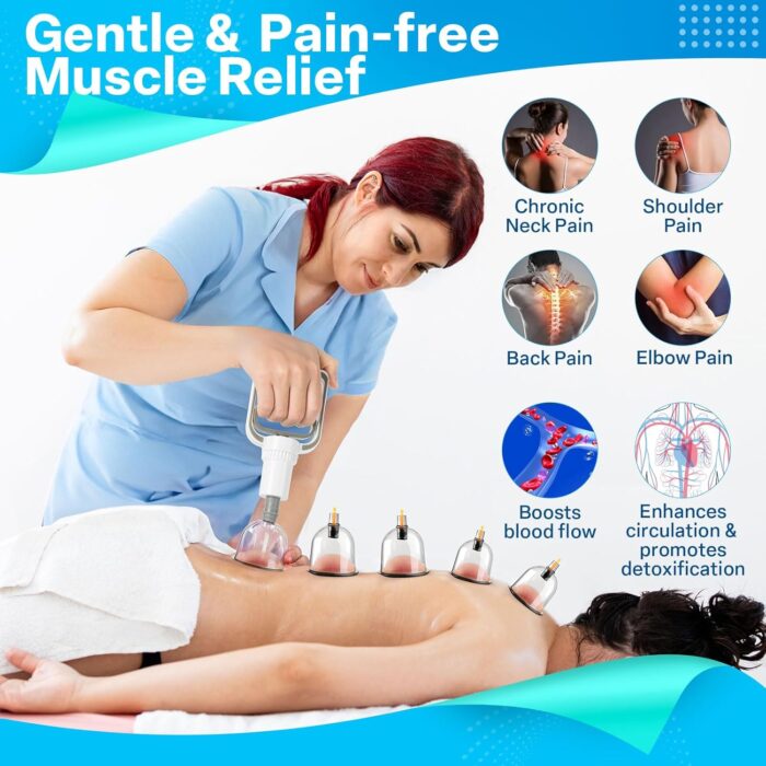 Eambond Cupping Set, Cupping Therapy Sets Massage Back, Pain Relief, Physical Therapy, Chinese Cupping kit with Vacuum Pump - Massage Cupping Cup for Massage Therapists–Improve Your Health & Wellness - Image 5