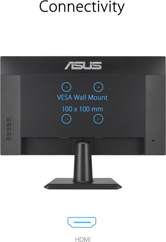 ASUS VA24EHF Eye Care Gaming Monitor – 24-inch (23.8-inch viewable), IPS, Full HD, Frameless, 100Hz, Adaptive-Sync, 1ms MPRT, HDMI, Low Blue Light, Flicker Free, Wall Mountable - Image 6