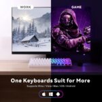 Baytion Mechanical Gaming Keyboard, 61 Keys Ultral Compact Wired Keyboard with Blue Switches and RGB Backlit for iOS, Android and Windows, White - Image 7