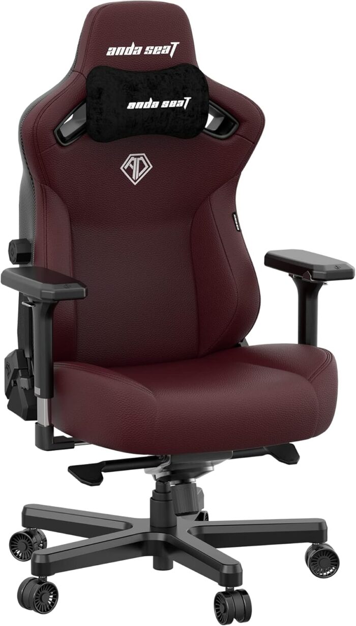 Anda Seat Andaseat Kaiser 3 Large Premium Ergonomic Gaming/Office Chair with Magnetic Memory Foam Neck Pillow Support PVC leather Maroon AD12YDC L 01 A