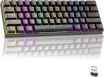 infino Wireless Bluetooth Tri-Mode (2.4G/Bluetooth/USB-C) Mechanical Keyboard, Multi-Platform Support (Windows/Mac/Linux/Tablet), Rechargeable 61-Key RGB Backlit Brown Switch Gaming Keyboard