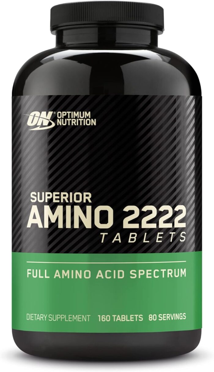 Optimum Nutrition (ON) Superior Amino 2222 Tablets, Complete Essential Amino Acids, EAAs to Maintain Muscle Tissue – 160 Tablets