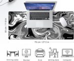 EXCOVIP Large Gaming Mouse Pad,Anti-Skid Mousepad Large Keyboard Mouse Pad Desk Mat with Stitched Edges (700x300mm, Grey&Black) 0072 - Image 5
