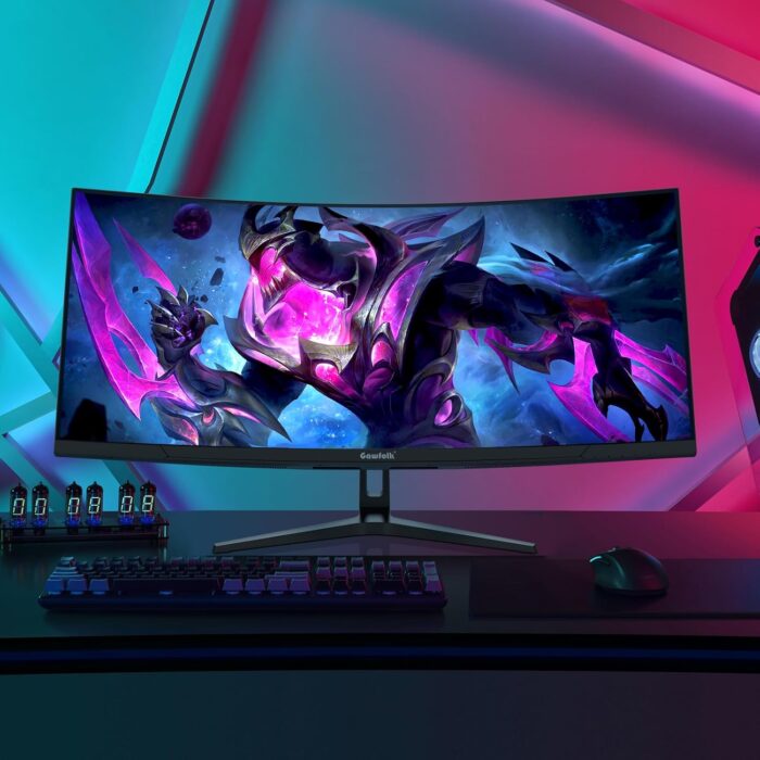 Gawfolk 34" Inch Gaming Monitor UWQHD 165Hz Curved 1500R Ultrawide 21:9 Computer Monitor 3440x1440 1ms(GTG) 100% sRGB FreeSync PIP/PBP RGB Backlight Display Screen for Office & Gaming - Image 8