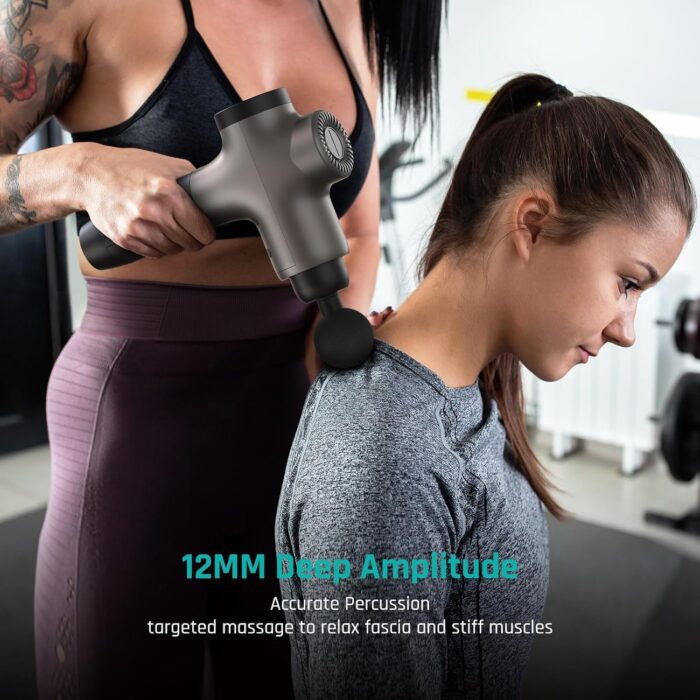 Mebak 3 Massage Gun, Massage Gun Deep Tissue for Athletes, Professional Muscle Percussion Massager Gun for Shoulder Leg Back Body Pain Relief, Quiet Portable Sport Massager, Gifts for Him - Image 4
