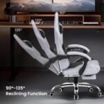 Dowinx Gaming Chair – Massage Cushion, Breathable Fabric, Ergonomic Design with Footrest, 360° Swivel, Adjustable Neck & Lumbar Pillow for Back Support, Home & Office Chair - Image 4