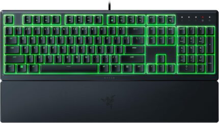 Razer Ornata V3 X Gaming Keyboard: US Layout, Low-Profile Keys, Silent Membrane Switches, UV-Coated Keycaps, Spill Resistant, Chroma RGB Lighting, Ergonomic Wrist Rest – Classic Black