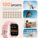 Smart Watch for Women Men,Baytion Fitness Tracker Watch for Android Phones iPhone Compatible,IP67 Waterproof 1.85” HD Smart Watches with Blood Pressure, Heart Rate Monitor,100+ Sport Modes(Pink) - Image 4