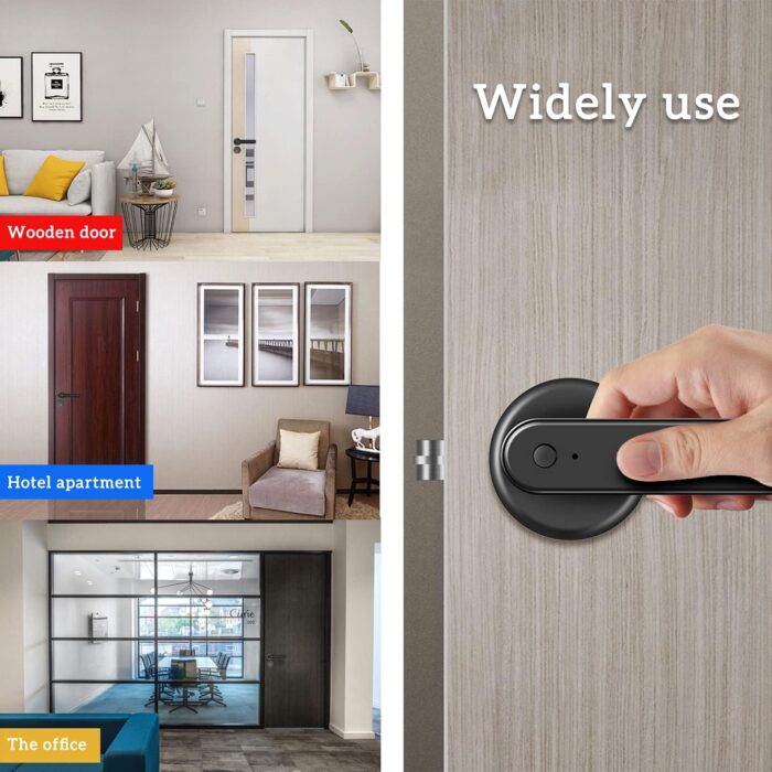 KASTWAVE Fingerprint Door Lock keyless Entry Door Lock with USB Charging and keypad biometric Door Lock Smart Door Handle Lock Suitable for bedrooms Offices and Other Private Spaces(Black) - Image 5