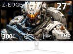 Z-EDGE 27-inch Curved Gaming Monitor - 16:9 Full HD 1920x1080, 300Hz Refresh Rate, 1ms Response Time, Frameless LED Display, AMD FreeSync Premium - DisplayPort & HDMI Ports UG27H White