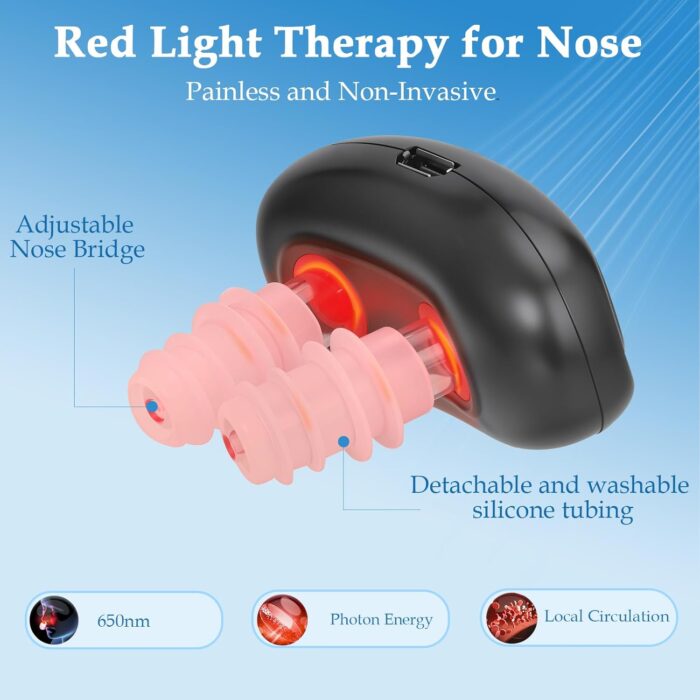 Red Light Nasal Therapy Device, Portable RespiRelief Red Light Therapy Instrument for Nose, Respi-Relief Nasal Soothing Device - Image 2