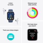 Apple Watch SE (2nd Gen) GPS 44mm Smartwatch with Midnight Aluminium Case with Midnight Sport Band - M/L. Fitness and Sleep Trackers, Crash Detection, Heart Rate Monitor, Retina Display - Image 3
