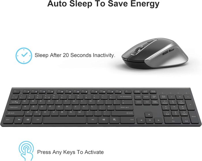 JOYACCESS Wireless Keyboard and Mouse Combo Rechargeable Keyboard and Mouse 2.4G Ultra Slim Full Size for Mac,Windows,Laptop,Desktop - Image 3