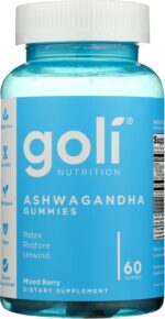 Goli Nutrition Ashwagandha Gummies Mixed Berry Dietary Supplement, 60 Gummies جولي نيوترشن - علكات أشواغاندا بنكهة التوت المختلط - مكمل غذائي