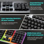 SKY-TOUCH G21 Computer Gaming Keyboard and Mouse Combo :Keyboard with Flexible Polychromatic LED Lights Mechanical Feel Wired USB Working Keyboard Mouse Set for Windows Computer(Black) - Image 4