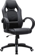Songmics Office Chair, Gaming Chair, Desk Chair, Computer Chair, Swivel Chair With Tilting Mechanism, Work Chair, Height Adjustable, Black Obg56B