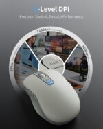 Lenovo Bluetooth Silent Mouse (WL300) - 5 Button Computer Mouse with Silent Left & Right Click – Sculpted Grip, Microsoft Swift Pair, Up to 1600 DPI (White) - Image 4