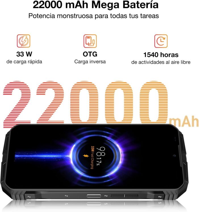 DOOGEE V MAX Plus 5G Triple Defence Phone, 36GB+512GB, 200MP Triple Camera + 20MP Night Vision, 6.58" FHD+ 120Hz, 22000mAh/33W, Tenguet 7050, Android 14, IP68IP69K All Terrain Phone, NFC/WiFi6 (Black) - Image 3
